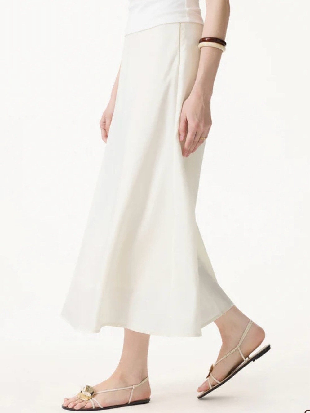 OGL Cream A-Line Maxi Skirt